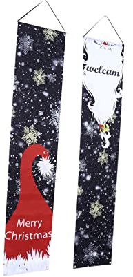 Cabilock Decoración De Cortina De Puerta Pareado Navideño para Puerta De Entrada Pancartas para Porche Pareados para De Entrada