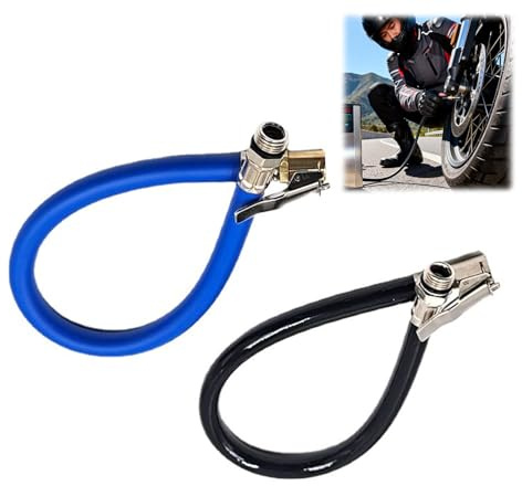 EULAPGOE Pistola gonfiaggio Pneumatici con 2 Tubi Flessibili da 39 cm, Adattatore valvola Auto Moto Bici, Tubo in Gomma Resistente per compressori, Uso Universale Domestico e Professionale