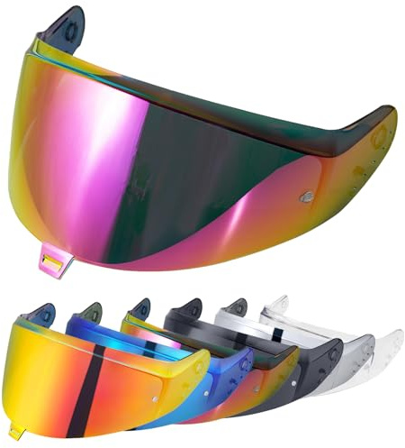 Helmvisier für SKWAL i3/RIDILL 2/ D-SKWAL 3,Motorradhelm Visier,Motorrad Windschutz Helm Objektiv Visier,Integralhelm Visier UV-Beständig,Motorradhelm Visier Ersatz (Chrome Purple Red)