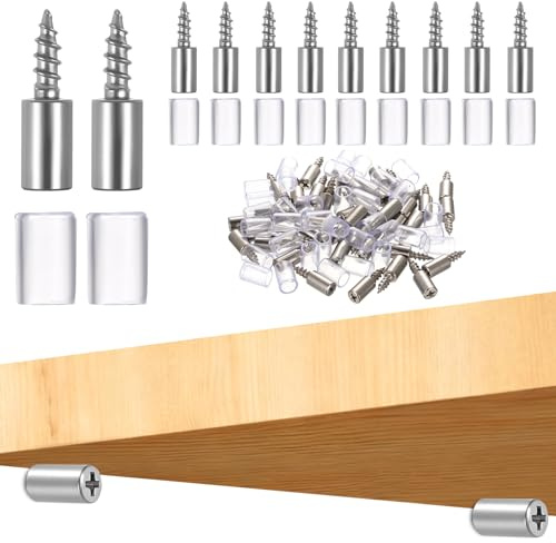80 Stk Regalbodenträger, Einlegeboden Halter mit Gummischutz, Regalbodenhalter Stifte, Bodenträger Regalbodenhalter Selbstschneidende Fachbodenträger, Regalbodenstifte für Möbel Schränke Bücherregal