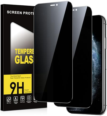 Micnkifo Schutzfolie für iPhone 11 Pro Max für Panzerglas Sichtschutz,9H Härte Privacy Displayschutz Schutzglas,Privatsphäre Anti-Spy Bläschenfrei Kratzfest Blickschutz Folie,2 Stück