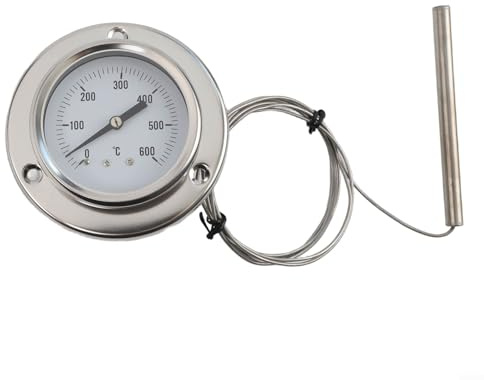 Momfin Termometro da forno in acciaio inossidabile 0-600C con cavo da 15 m e sonda da 100 mm per un monitoraggio preciso della temperatura di cottura in cucina e caldaie industriali