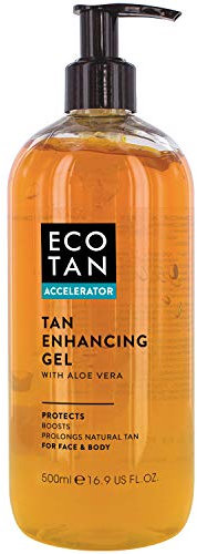 EcoTan Accelerator Gesicht und Körper Bräunungsgel 500ml, optimiert natürliche Bräune, für Outdoor-und Indoor-Bräunung, kann mit Sonnenliegen verwendet werden