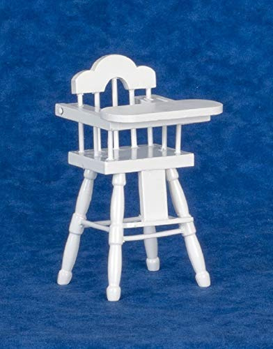 Melody Jane Puppenhaus Miniatur Kinderzimmermöbel Baby's Weiß Hochstuhl