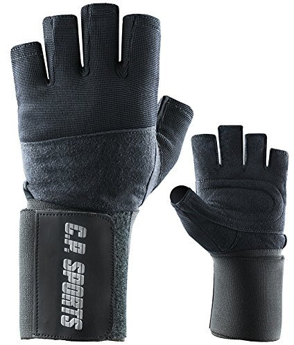C.P. Sports Athletik Handschuhe mit Bandage für Herren, Fitnesshandschuhe, Trainingshandschuh, für Kraftsport & Bodybuilding Größe L