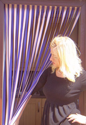 Heavy Duty Bug Blind/Fly Blind-90cm wide -Complete With Screw In Fitting Hooks For Wooden Door frame. (PURPLE/PINK)