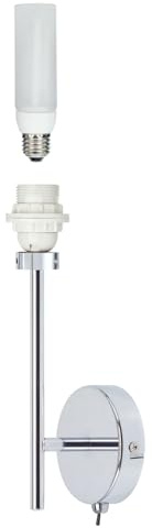 Paulmann 998.40 Basic 11W 230V E27 Wandleuchte Wandfackel Silber Chrom, Neuw.
