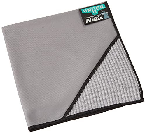 Unger Ninja Microwipe (40 x 40 cm, zum Reinigen von Fenster und Spiegel, Microfasertuch, Mikrofasertuch) MN40H