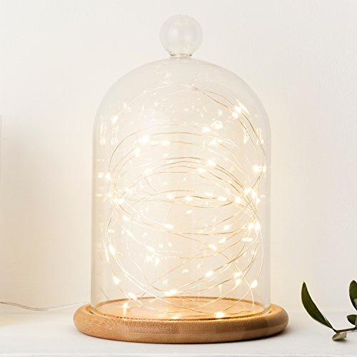 Lights4fun Set of 2 Indoor Fairy String Lights with 50 Warm White Micro LEDs on Silver Wire Battery Operated 2.45m