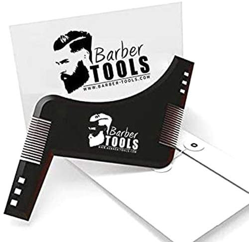 ✮ BARBER TOOLS ✮ Bartschablone | Bart Styling Tool | Schablone zum rasieren | Bartkamm. Mit seinem Umschlag - Rasierhilfsmittel Zubehör für Bartkontur.