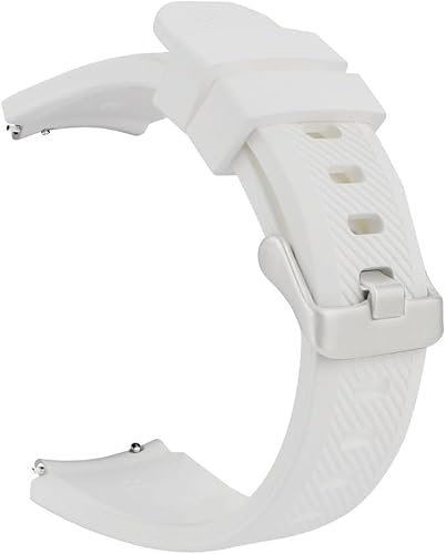 MroTech Armband Kompatibel Mit Samsung Galaxy Watch 3 45mm, 22mm Silikon Uhrenarmband für Galaxy Watch 46mm/Gear S3 Frontier/Classic, Ersatz Band für Huawei GT 46mm, Weiß