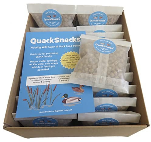Quack Snacks Floating Wild Swan and Duck Food Pellets (22 Portion Packs)