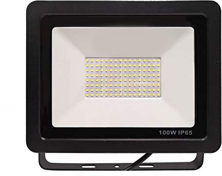 100W LED Fluter Außenstrahler Kaltweiß- Superhell LED Strahler IP65 wasserdicht Aluminium Scheinwerfer Licht - für Garten, Garage, Hof oder Hote