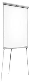 ALLboards Chevalet de Conférence 100x70cm sur Trépied, Hauteur Réglable, Tableau Blanc Magnétique Effaçable à Sec