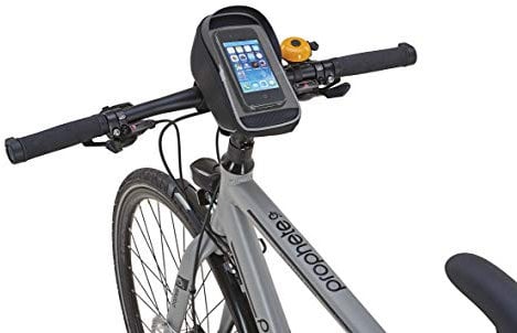 Prophete Lenkertasche mit wasserdichtem Smartphonefach für Smartphones bis 5.5 Zoll, Schwarz, mit Sonnenschutz und reflektierenden Elementen, werkzeugfreie Montage