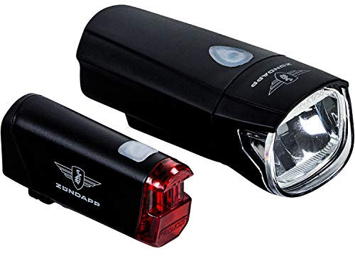 Fahrradlicht LED Set Zündapp ZA.K.50 Fahrradlampe Batterie StVZO Fahrrad Licht (schwarz)
