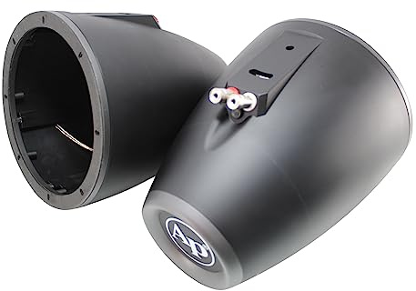 Audiopipe APMP-800ETW 8-Inch Compact Multi Purpose Directional Stereo Speaker Enclosure for Car Audio, Marine, UTV, and ATV Sound System, Black (Pair)
