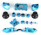Socobeta Ersatzknopf-Kit Full Mod Teil ersetzen Kompatibel mit One Controller 3,5-mm-Buchse(Blau)