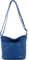 modamoda de T198 kleine Damen Leder Umhängetasche Schultertasche handmade in Italy, Farbe:Blau