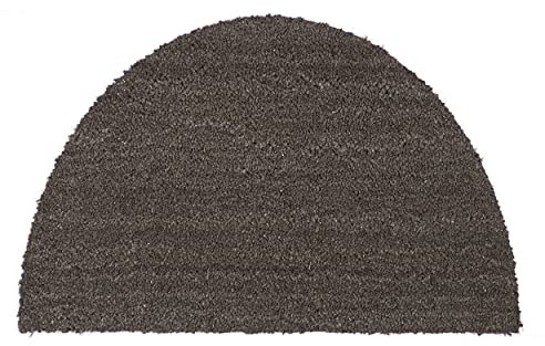 Carpido rutschfeste Kokosmatte - 60 x 90 cm Halbrund Grau - Nachhaltige Naturfaser für den überdachten Außenbereich - 100% Kokos Fußmatte - Türmatte Eingang