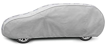 Autoabdeckung Wasserfest & Extrastark Vollgarage Autoplane Abdeckplane gegen Regen Schnee Wind UV-Strahlung Laub und Anderen Schmutz Autogarage Autohülle Grau, XL HB L: 455-485 cm/H: 126-136 cm