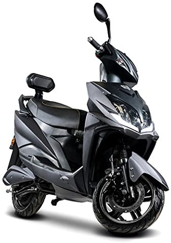 elrofu Elektroroller FALCON, 3400 Watt, E-Roller mit Straßenzulassung, Elektro-Roller, herausnehmbarer Lithium-Akku, 80 km Reichweite, 45 km/h, Produktvideo, Schwarz