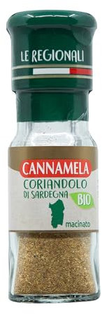 Cannamela - Le Regionali BIO, Coriandolo Macinato di Sardegna, Confezione da 20g. Ideale per zuppe, legumi, selvaggina, pesce, cous cous e cucina mediorientale