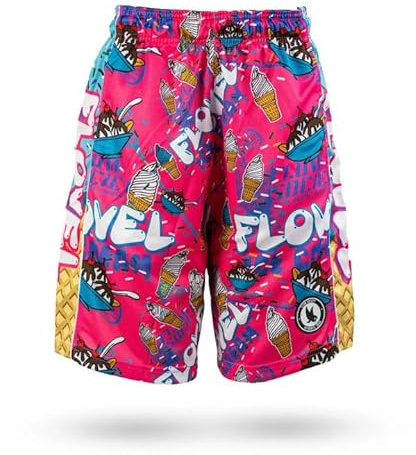 Flow Society Flovel Ice Cream Boys Shorts - Kids Athletic - Basketball - Baseball - Hockey - Football - Lacrosse - Pink
