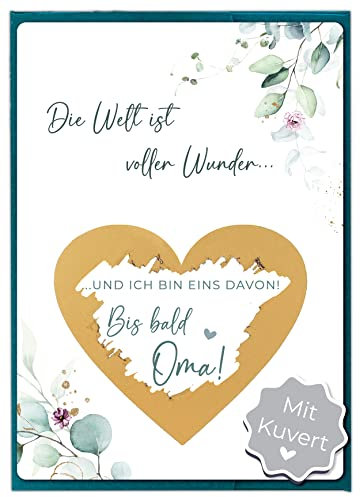 Joli Coon Rubbelkarte Du wirst Oma mit Kuvert - Schwangerschaft verkünden Oma mit Rubbelkarten