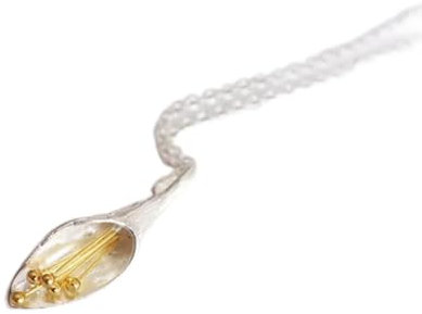 Halskette mit Anhänger Morning Glory Halskette & Anhänger für Frauen Mädchen Blumen Statement Halskette Sterling Silber Schmuck