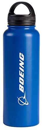 Boeing Logo Stainless Steel Blue Water Bottle, 32.7oz