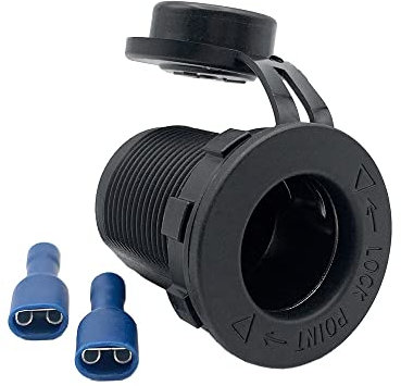 Offgridtec 12V/24V Zigarettenanzünder-Stromsteckdose mit Abdeckung, IP65 wetterbeständige Steckdose für Auto, Wohnmobil, Lkw, Marine-Nutzung, langlebiges Kunststoffgehäuse, kompatibel mit Smartphones