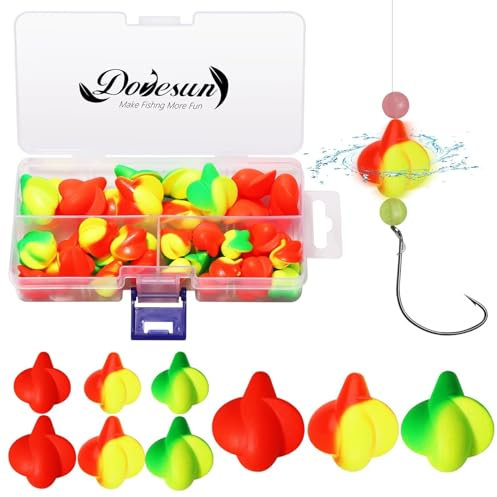 Dovesun Schaumstoff Schwimmer Pompano Rigs Angeln Rig Schwimmer Fliegenfischen Schwimmer Helle Farbe Runde Kugel Zylindrische Spin mit Tackle Box 220/104/80/54/42pcs