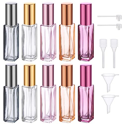 Segbeauty Atomizador Perfume Recargable, Recargador Perfume, 10 Piezas Atomizador de Perfume Portátil 10ml, Botella de Perfume Viaje para Fiestas, Cita