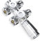 S'AFIELINA Kit de raccordement central avec thermostat pour radiateurs et radiateurs de salle de bain Thermostat - 6 niveaux réglables, Robinet thermostatique universel 50mm (Chromé, 1 pièce)