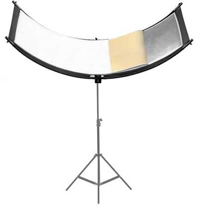 Caruba Curved Face Reflector Pro Erweiterung Set - 2-in-1 Gold & Weiß Reflektierendes Gewebe für warme und weiche Lichteffekte - Einfache Befestigung mit Klettverschluss - 180 x 65 cm