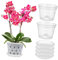 FONDOTIN 5Sätze Klare Pflanzen Töpfe für Orchideen mit Ablauflöchern Garten Töpfe Blumentopf Orchideentopf runder für Anzucht und Umtopfen von Pflanzen Transparent und Vielseitig Einsetzbar