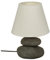 Atmosphera Créateur d'intérieur Lampe 3 Galets en Céramique à Poser strie - Gris/Blanc - H 30 X D 16,5 Cm