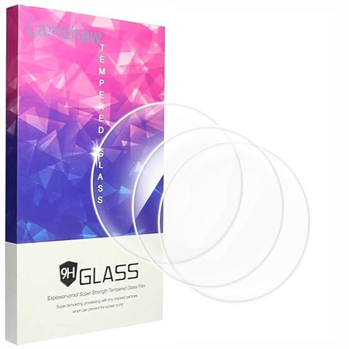 Blueshaweu Universal Round Uhr Schutzglas, [3 Stück] 9H Härte Panzerglas Schutzfolie Anti-Kratzer, HD klar, blasenfrei (34mm)