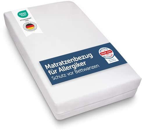 Blumtal® Allergiker Bettbezug Topper 180x200 cm für Topper bis 7 cm - Oeko-TExzertifizierter Anti Milben Topperbezug 180x200 cm - Encasing mit Reißverschluss/Milbenbezug - 2er Set
