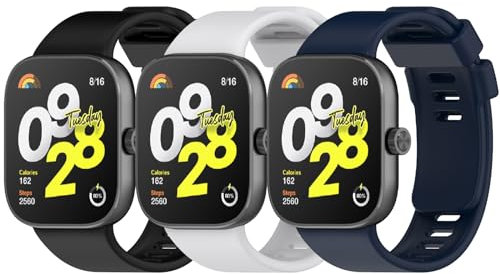 WindRen 3 Piezas de Correas Compatibles Con Xiaomi Redmi Watch 5/4, Mi Band 8 Pro - Correas de Silicona Impermeables Deportivas de Repuesto