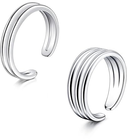 Mayhoop Vintage Zehenringe für Männer Jungen Chirurgenstahl Einstellbare Offene Zehenringe Silber Schwanz Ring Finger Ringe Knuckle Ring