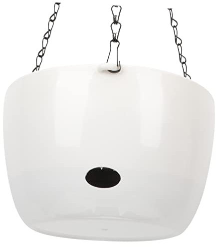 INOOMP Pots Suspendus Mural Blanc avec Drainage Jardinière Intérieure Extérieure pour Fleurs Plantes Succulentes Et Fougères Résistant Aux Intempéries Et Au Gel Décoration