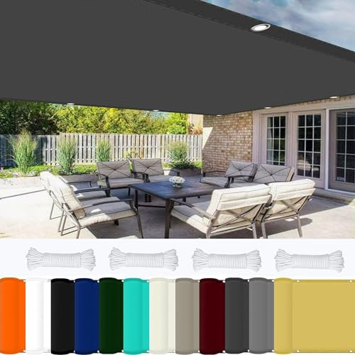 Pergola Canopy Replacement 3 x 4 m(9.84 x 13.12ft) Pes Polyester,98% UV Block Sun Canopies for Patio with Eyelets for Outdoors,Party, Patio, Dark Grey