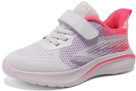 Jawixu Scarpe Bambino Scarpe Bambina Sneakers Scarpe Ginnastica Bambino Ragazzo Scarpe da Corsa Ragazza Ragazzi Viola Rosa 33EU