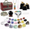 34 Stück Kristalle Steine Set,Kristall Heilsteine,Heilkristalle Edelsteine 7 Kristallen,14 Chakra-Stein und Schwarz Kristallkugel mit Stoffbeutel für Meditation,Adventskalender,Reiki,Energieausgleich