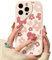 NITITOP Coque pour iPhone 13 Pro Mignonne Motif de Fleur Rose Conception avec Lentille d'amour pour Femme Fille Doux Silicone Antichoc Étui Housse - Fleur Rose