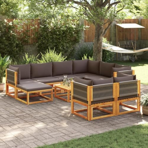 Somanki Set de sofás de jardín con Cojines 10 pzas Madera Maciza Acacia, Conjunto Jardin Exterior, Muebles Jardin Exterior, Mueble Terraza, Set De Jardin Exterior, Juegos De Terraza - 3278836