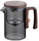 susiodeu Teekanne mit Sieb, magnetischer Filter, Glaskanne zum Aufbrühen von Tee, einfache Schalter Glas Teekanne mit Sieb, klare Teekanne, Grau, 520 ml