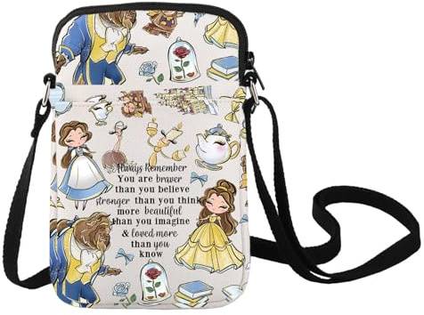 LEVLO Prinzessin Crossbody Bag Märchen Fans Geschenk Märchen Umhängetasche Cartoon Prinzessin Merch, Batb C Bag, Medium (8.5 x 0.6 x 5.7 inches)